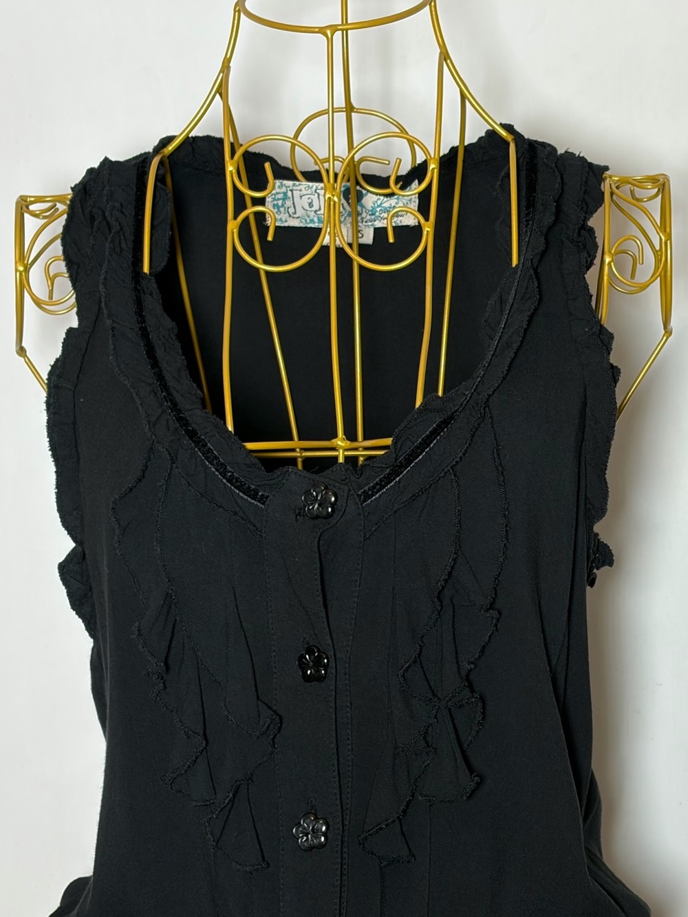 Jolt Black Ruffle Button-Front Drawstring
Romper Y2K, Small - Picture 7 of 12